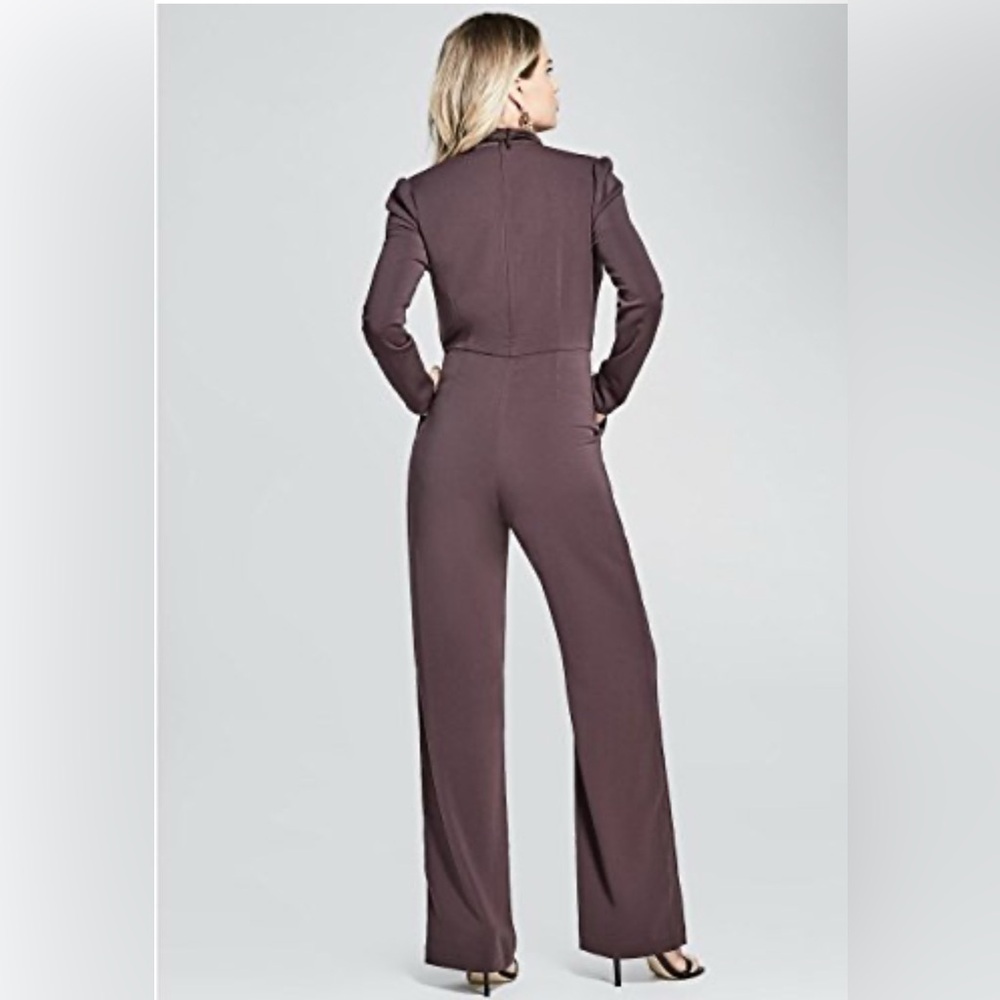 New Guess Marciano Karla Jumpsuit Long Sleeve Chocolate Brown Color 6 M - Picture 4 of 5